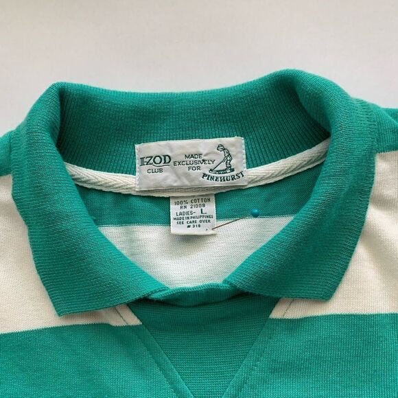 Izod Striped Long Sleeve SZ L Sport Shirt - Picture 4 of 5